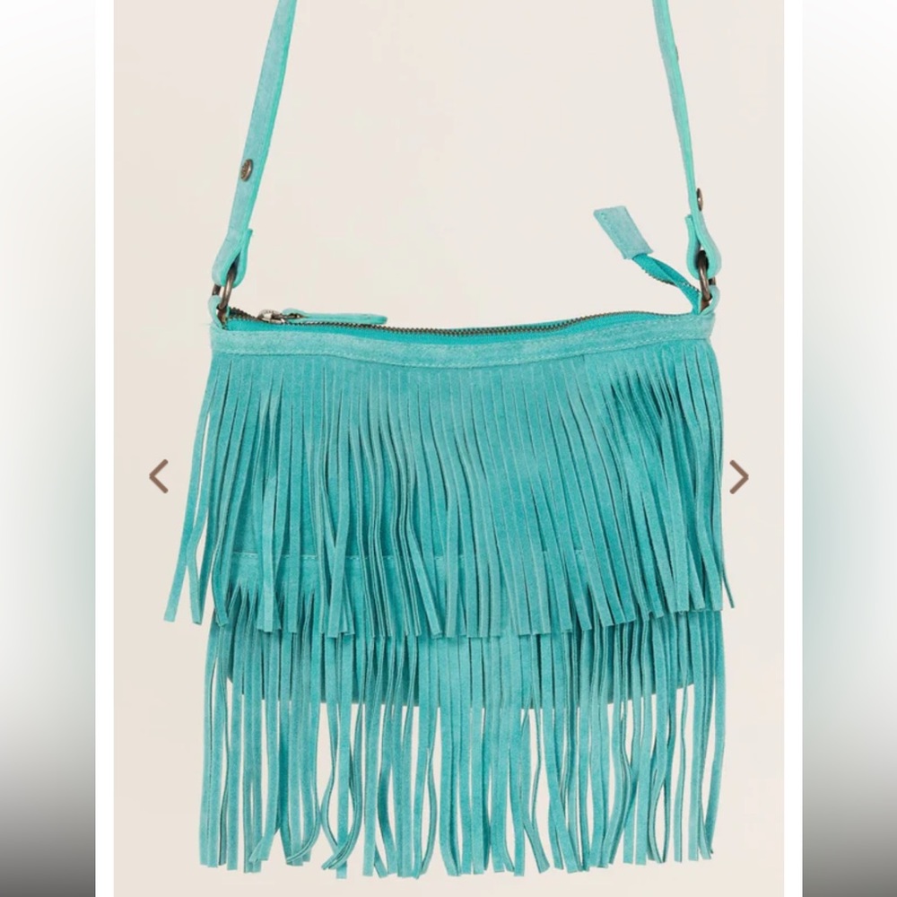 Fringe suede crossbody bag